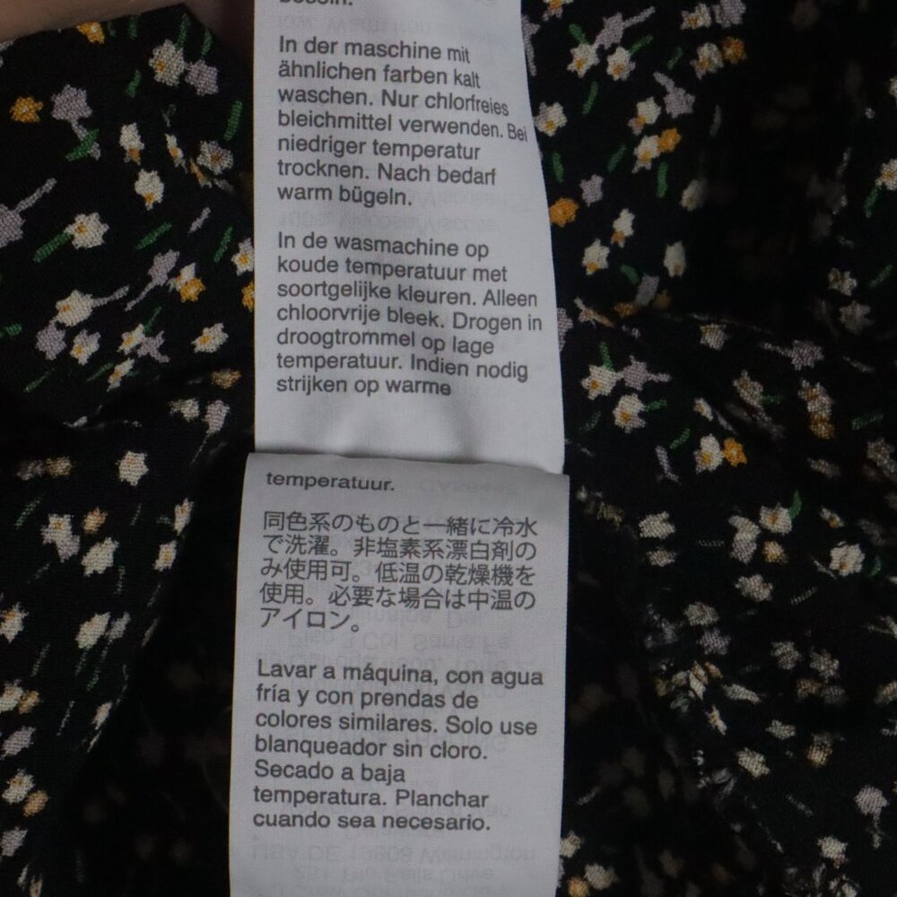 Madewell Women Button-Wrap Dress in Playground Posies Dress Size L Black Floral - Picture 11 of 16